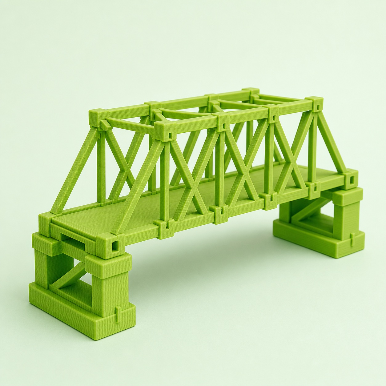 Yeşil 3D baskı köprü okul projesi konsepti